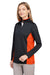 Harriton M786W Womens Flash Performance Moisture Wicking Colorblock 1/4 Zip Sweatshirt Black/Team Orange 3Q