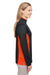 Harriton M786W Womens Flash Performance Moisture Wicking Colorblock 1/4 Zip Sweatshirt Black/Team Orange Side