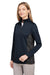 Harriton M786W Womens Flash Performance Moisture Wicking Colorblock 1/4 Zip Sweatshirt Dark Navy Blue/Dark Charcoal Grey 3Q