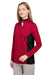 Harriton M786W Womens Flash Performance Moisture Wicking Colorblock 1/4 Zip Sweatshirt Red/Black 3Q