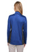 Harriton M786W Womens Flash Performance Moisture Wicking Colorblock 1/4 Zip Sweatshirt True Royal Blue/Black Back