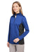 Harriton M786W Womens Flash Performance Moisture Wicking Colorblock 1/4 Zip Sweatshirt True Royal Blue/Black 3Q