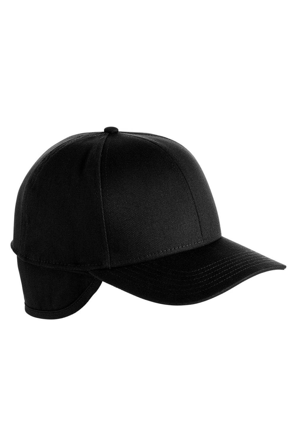 Harriton M802 Mens Climabloc Ear Flap Hat Black Front