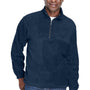 Harriton Mens Pill Resistant Fleece 1/4 Zip Sweatshirt - Navy Blue