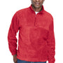Harriton Mens Pill Resistant Fleece 1/4 Zip Sweatshirt - Red