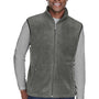 Harriton Mens Pill Resistant Fleece Full Zip Vest - Charcoal Grey