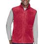 Harriton Mens Pill Resistant Fleece Full Zip Vest - Red