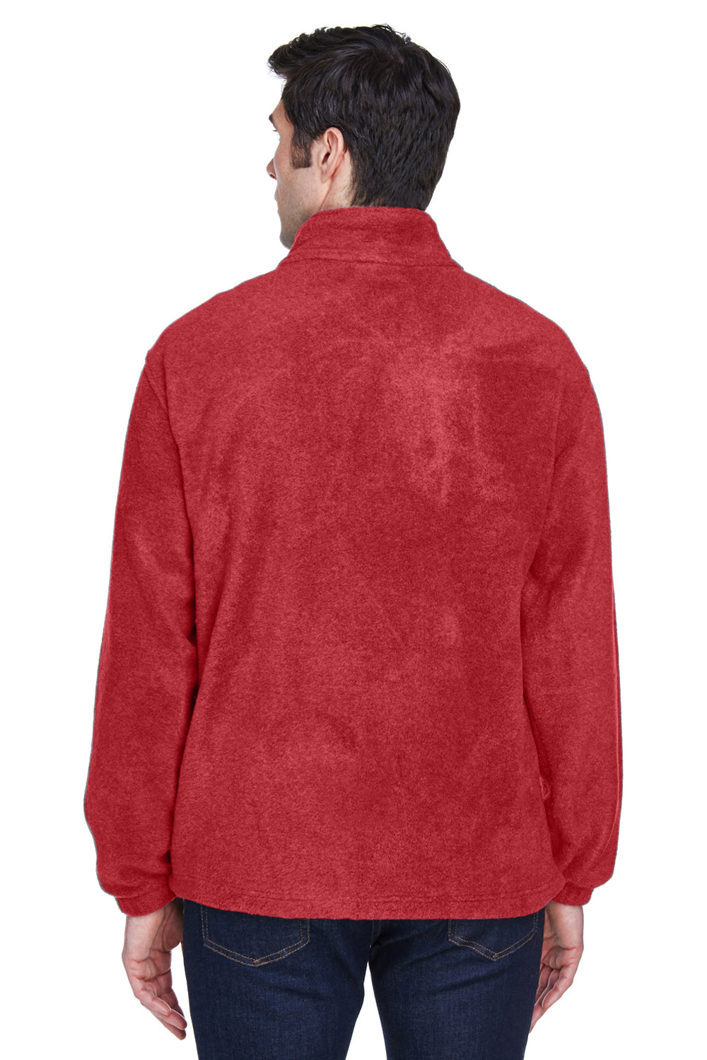 Harriton M990 Mens Full Zip Fleece Jacket Red Back