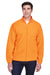 Harriton M990 Mens Full Zip Fleece Jacket Safety Orange Front