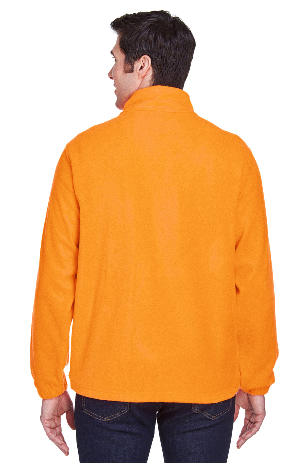 Harriton M990 Mens Full Zip Fleece Jacket Safety Orange Back