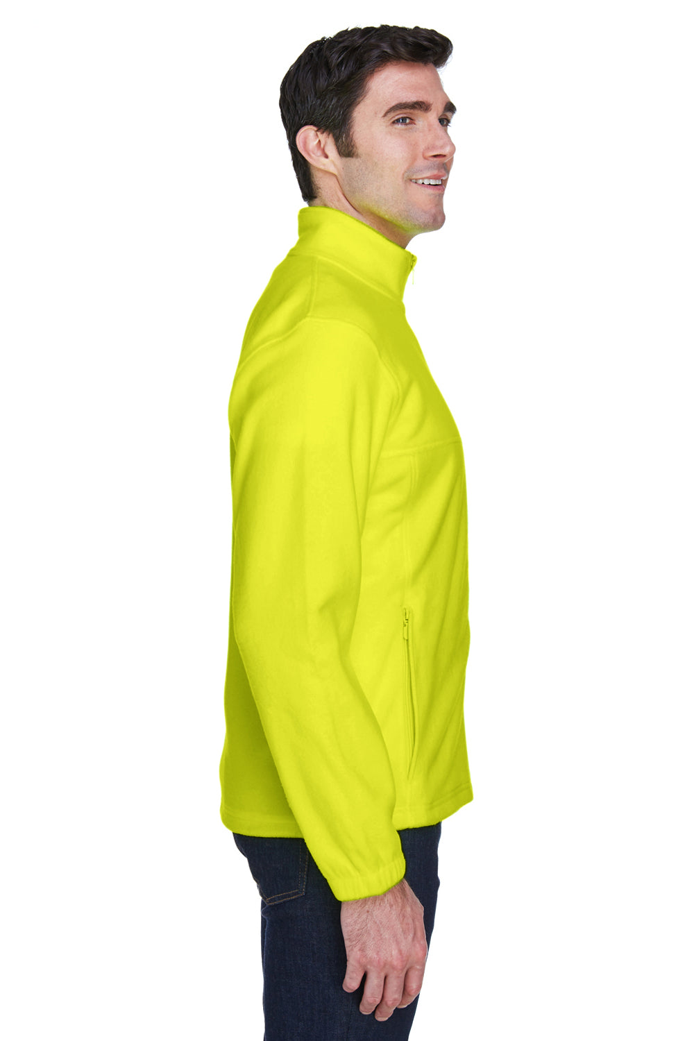 Harriton M990 Mens Full Zip Fleece Jacket Safety Yellow Side