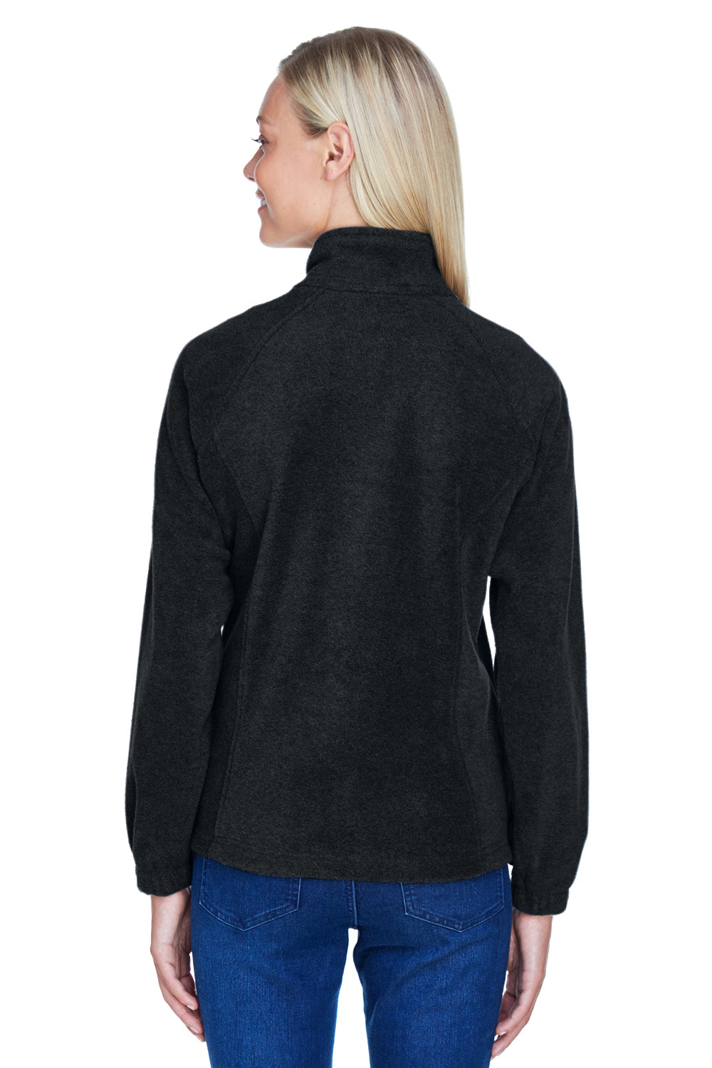 Harriton M990W Womens Full Zip Fleece Jacket Black Back