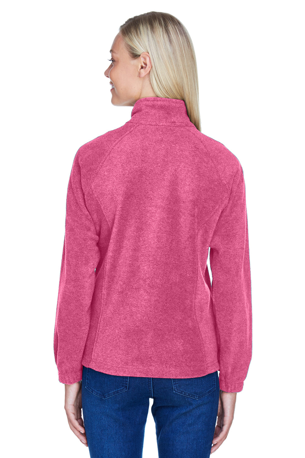 Harriton M990W Womens Full Zip Fleece Jacket Charity Pink Back