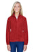 Harriton M990W Womens Full Zip Fleece Jacket Red Front