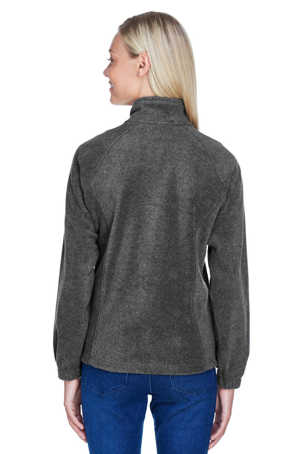 Harriton M990W Womens Full Zip Fleece Jacket Charcoal Grey Back