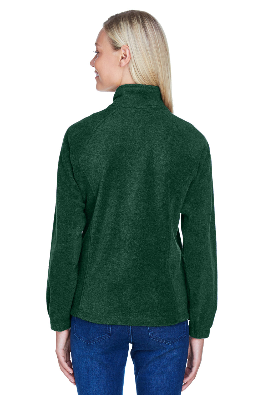 Harriton M990W Womens Full Zip Fleece Jacket Hunter Green Back