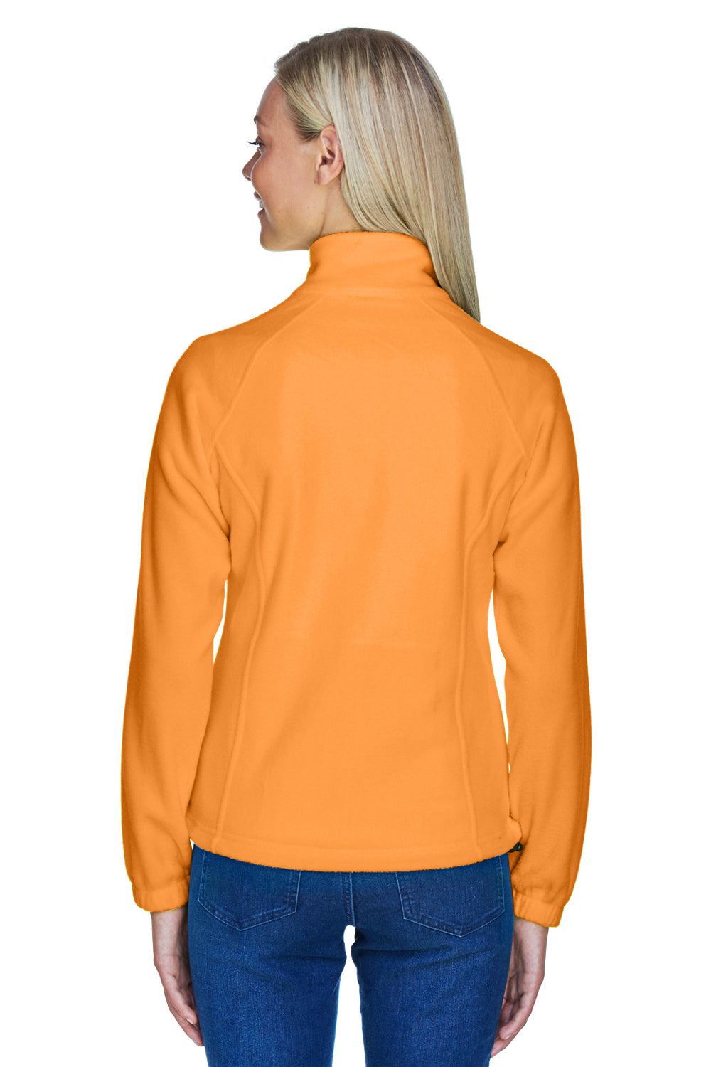 Harriton M990W Womens Full Zip Fleece Jacket Safety Orange Back