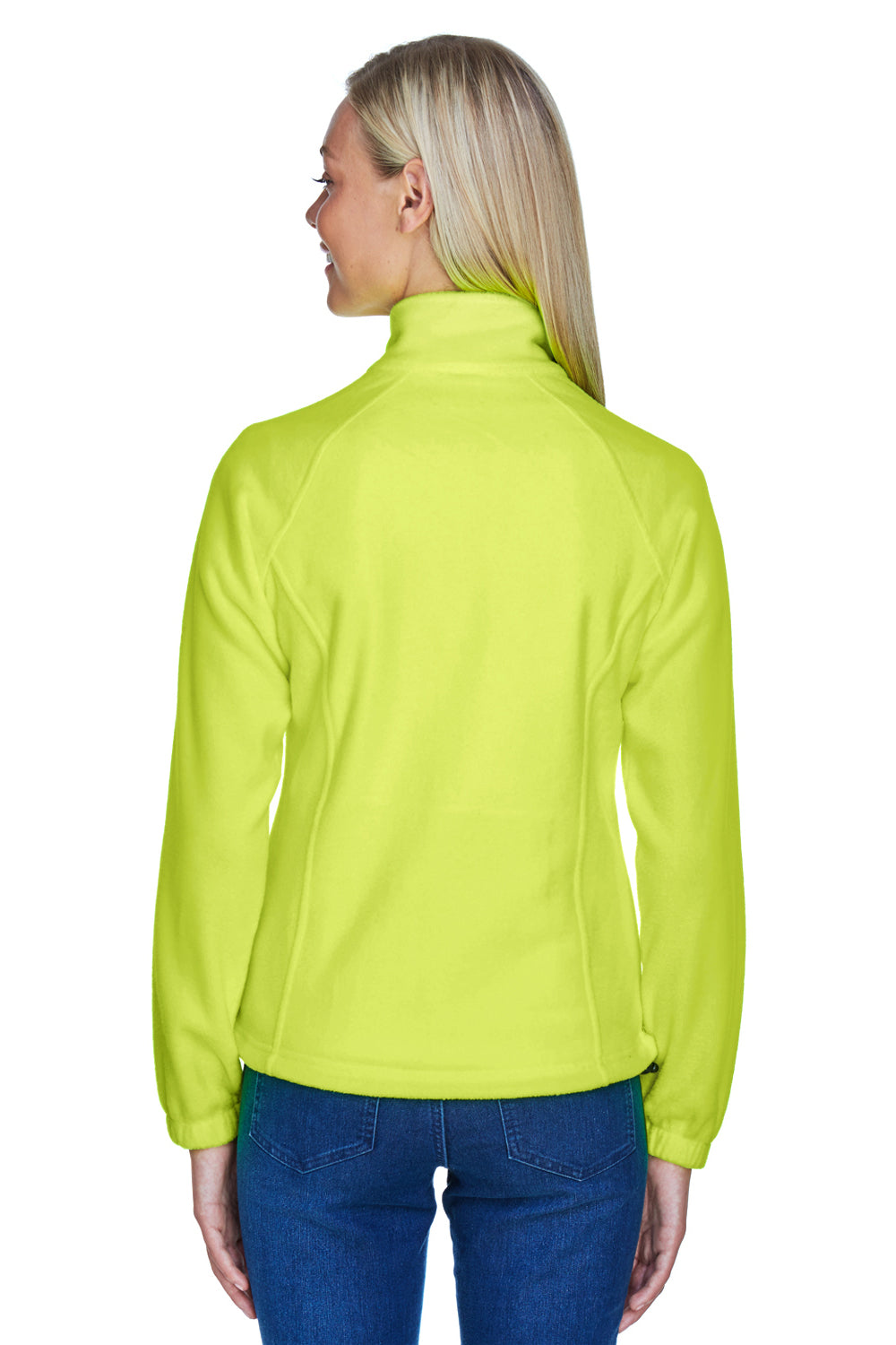Harriton M990W Womens Full Zip Fleece Jacket Safety Yellow Back