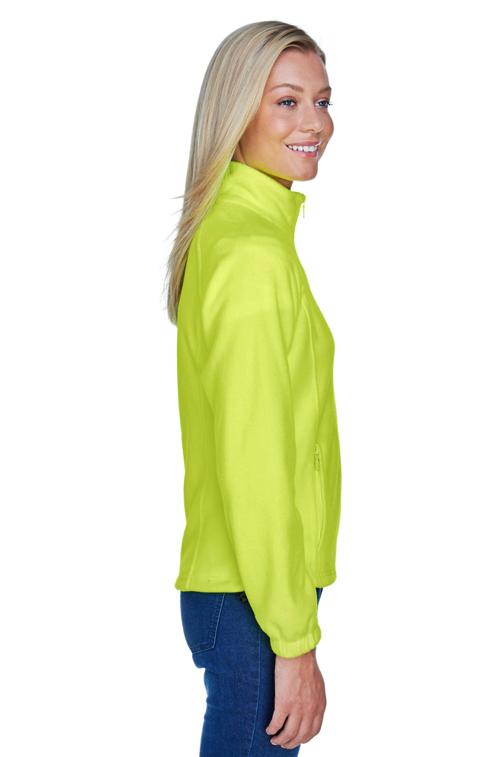 Harriton M990W Womens Full Zip Fleece Jacket Safety Yellow Side