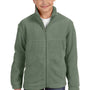 Harriton Youth Pill Resistant Fleece Full Zip Jacket - Dill Green