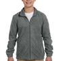 Harriton Youth Pill Resistant Fleece Full Zip Jacket - Charcoal Grey