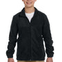Harriton Youth Pill Resistant Fleece Full Zip Jacket - Black