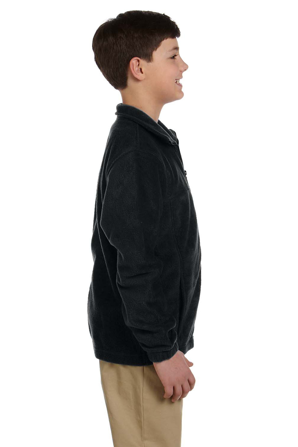 Harriton M990Y Youth Full Zip Fleece Jacket Black Side