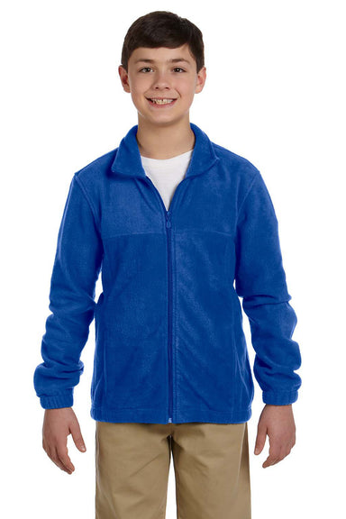 Harriton M990Y Youth Full Zip Fleece Jacket Royal Blue Front