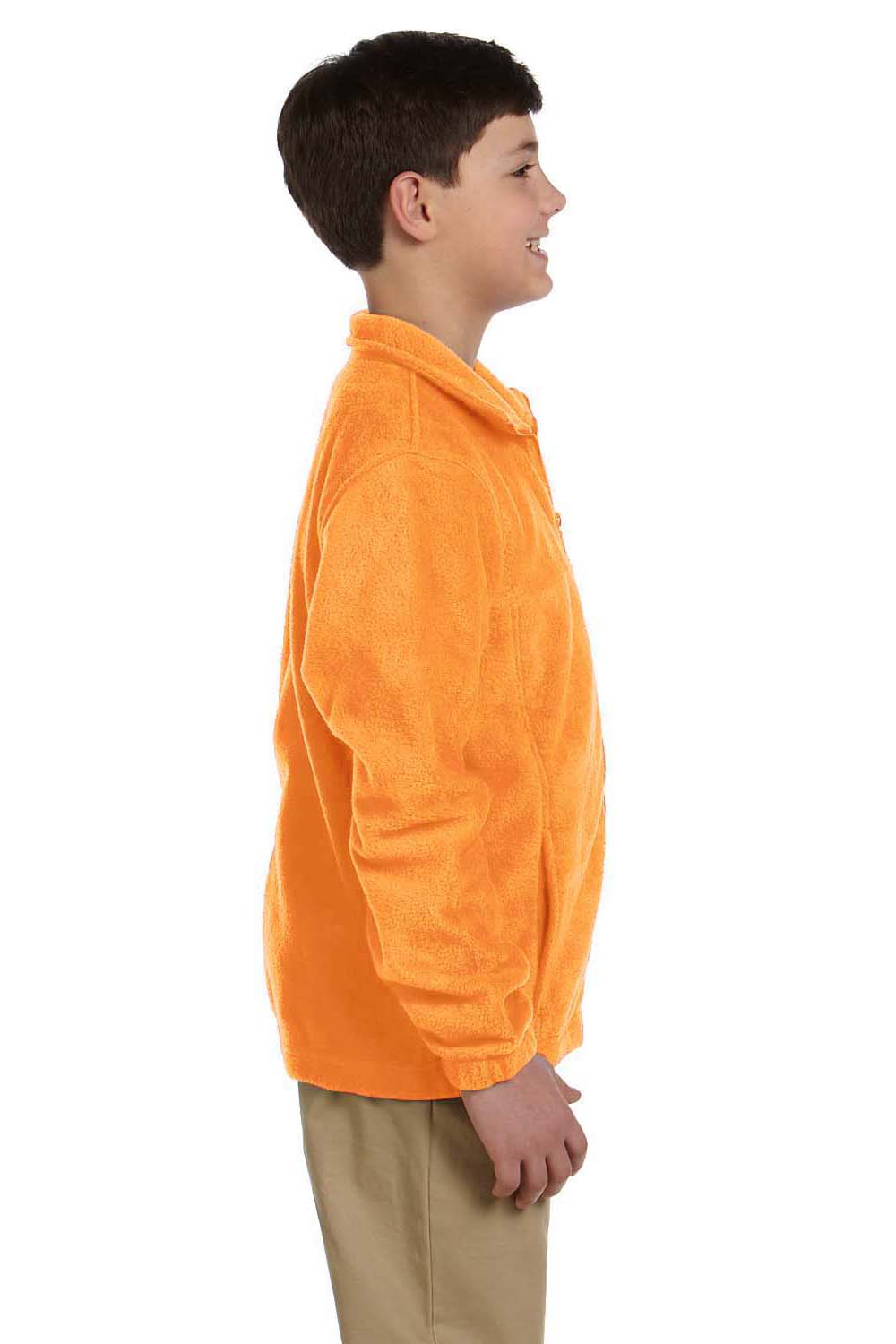 Harriton M990Y Youth Full Zip Fleece Jacket Safety Orange Side