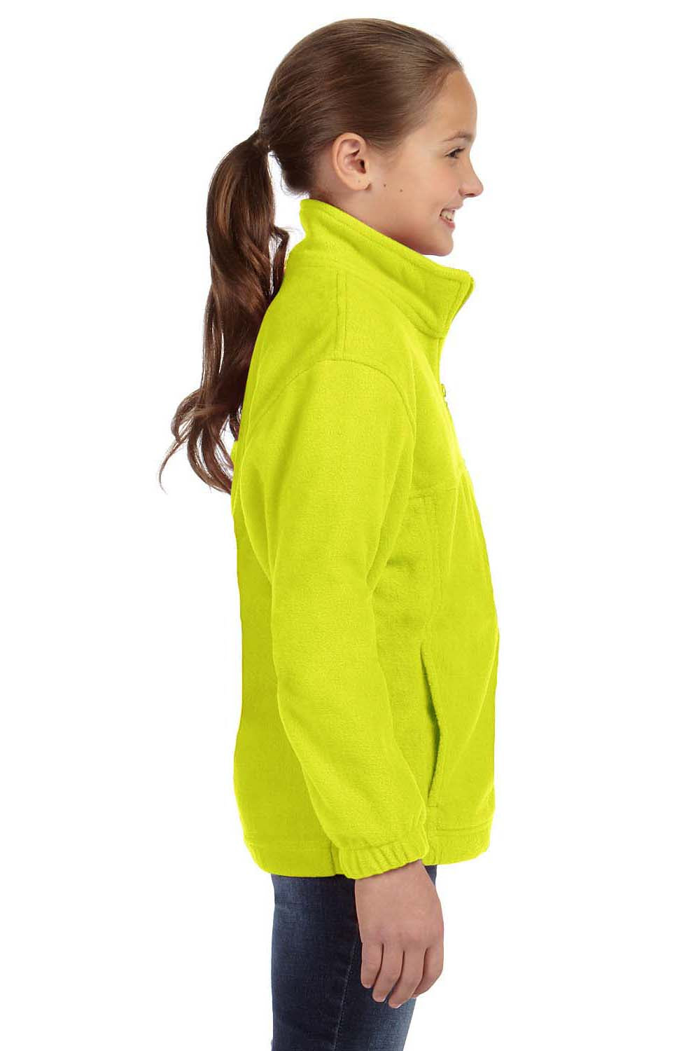Harriton M990Y Youth Full Zip Fleece Jacket Safety Yellow Side