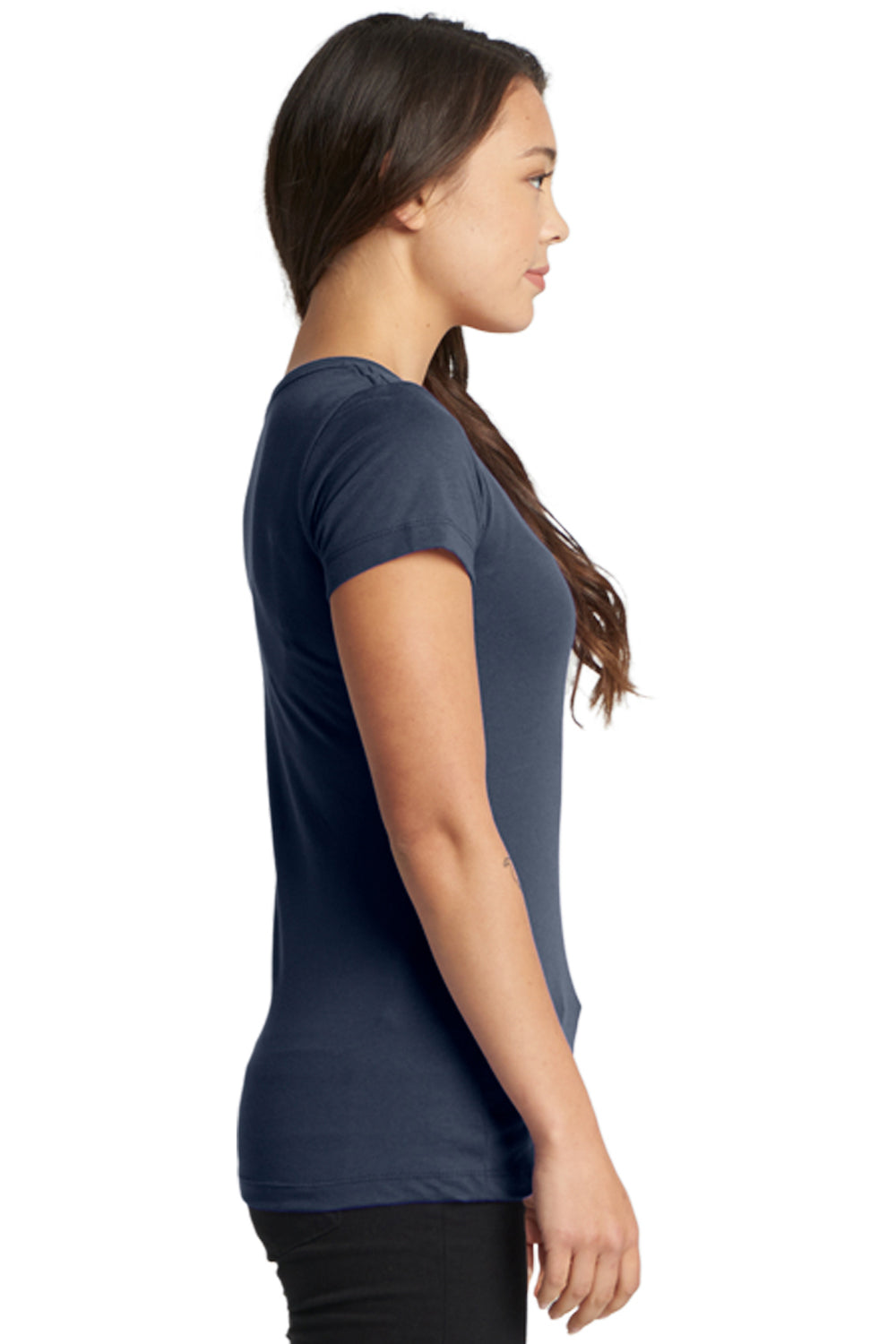 Next Level N1510 Womens Ideal Jersey Short Sleeve Crewneck T-Shirt Indigo Blue Side