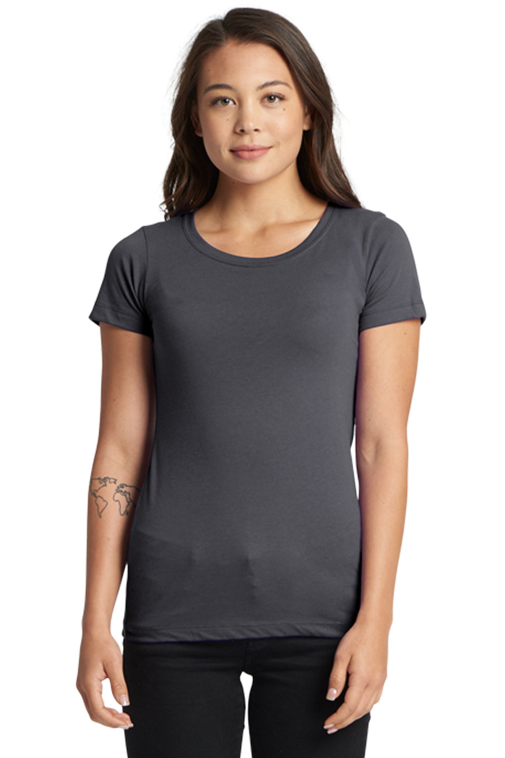 Next Level N1510 Womens Ideal Jersey Short Sleeve Crewneck T-Shirt Dark Grey Front