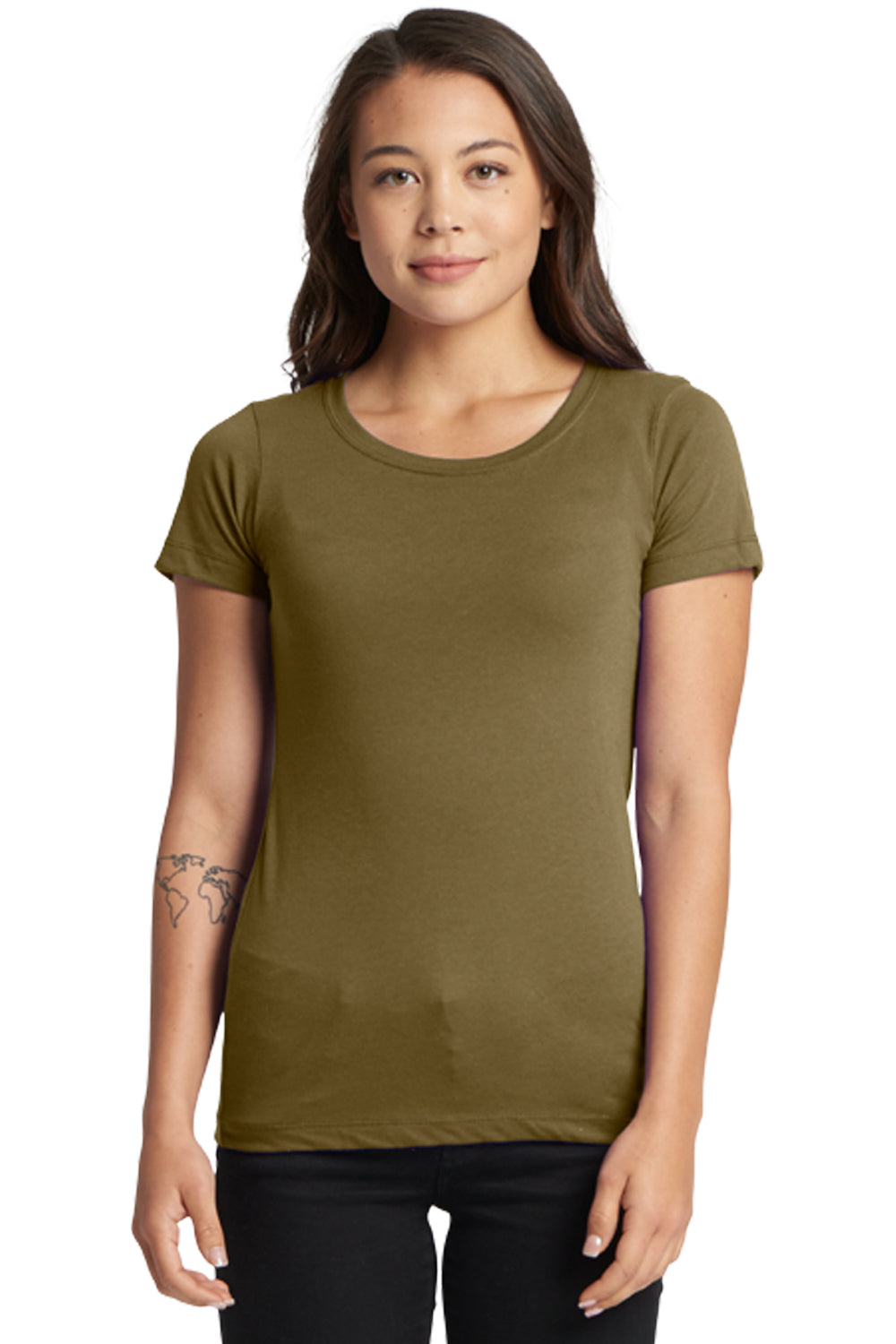Next Level N1510 Womens Ideal Jersey Short Sleeve Crewneck T-Shirt Military Green Front