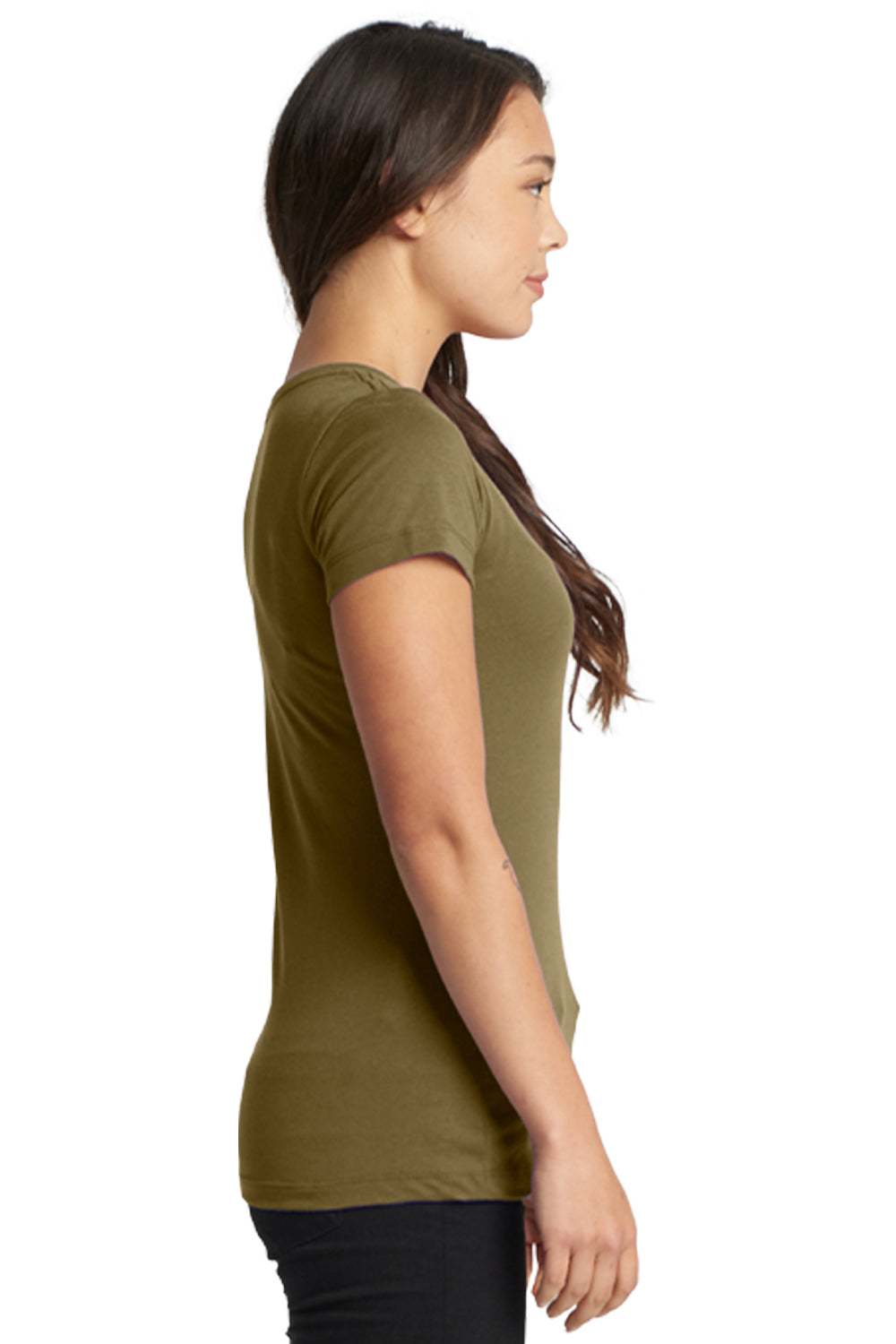 Next Level N1510 Womens Ideal Jersey Short Sleeve Crewneck T-Shirt Military Green Side
