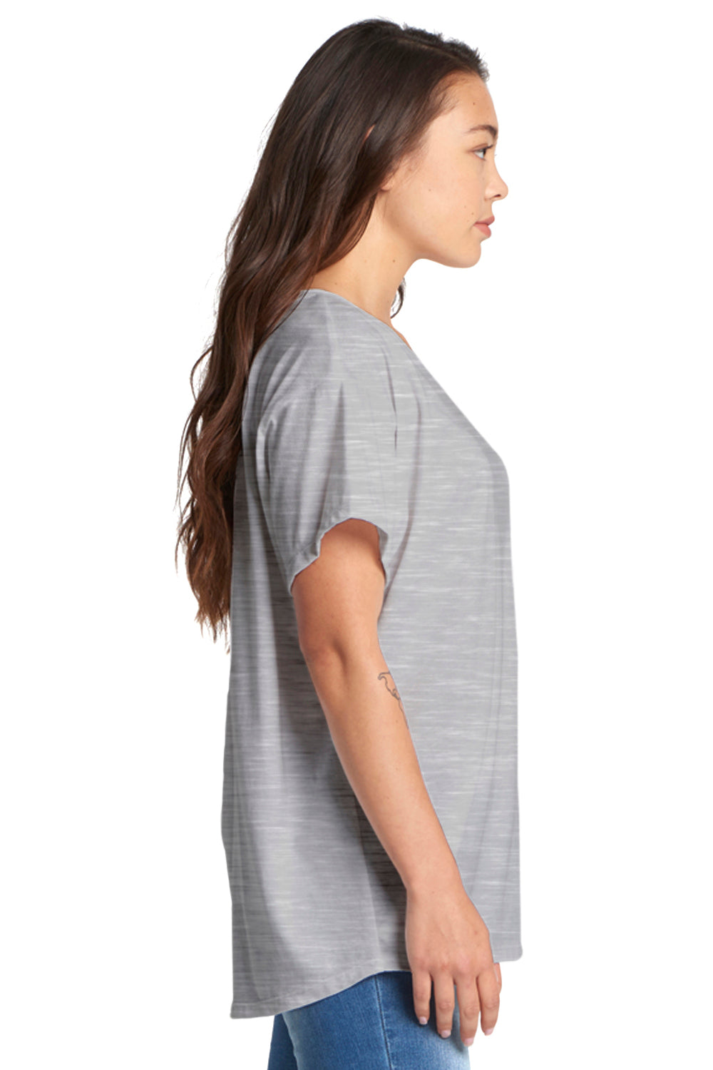 Next Level N1530 Womens Ideal Flow Short Sleeve Crewneck T-Shirt Heather Grey Side