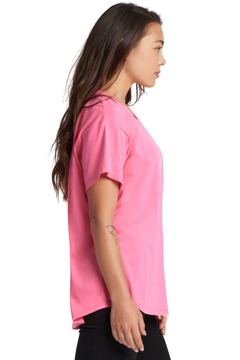 Next Level N1530 Womens Ideal Flow Short Sleeve Crewneck T-Shirt Pink Side
