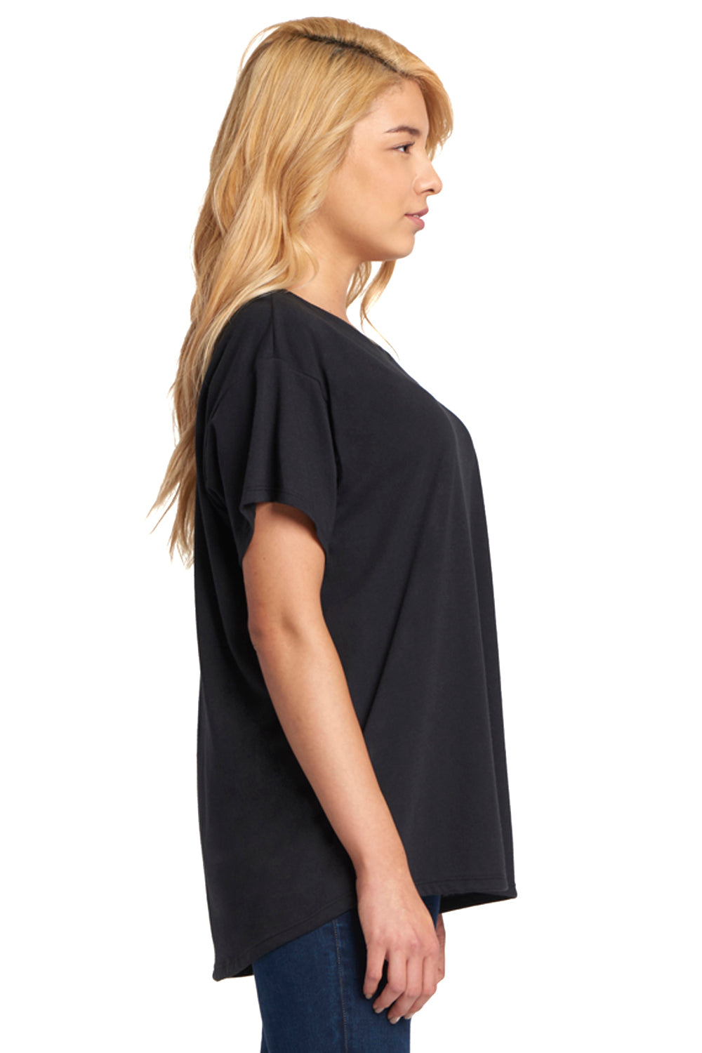 Next Level N1530 Womens Ideal Flow Short Sleeve Crewneck T-Shirt Black Side
