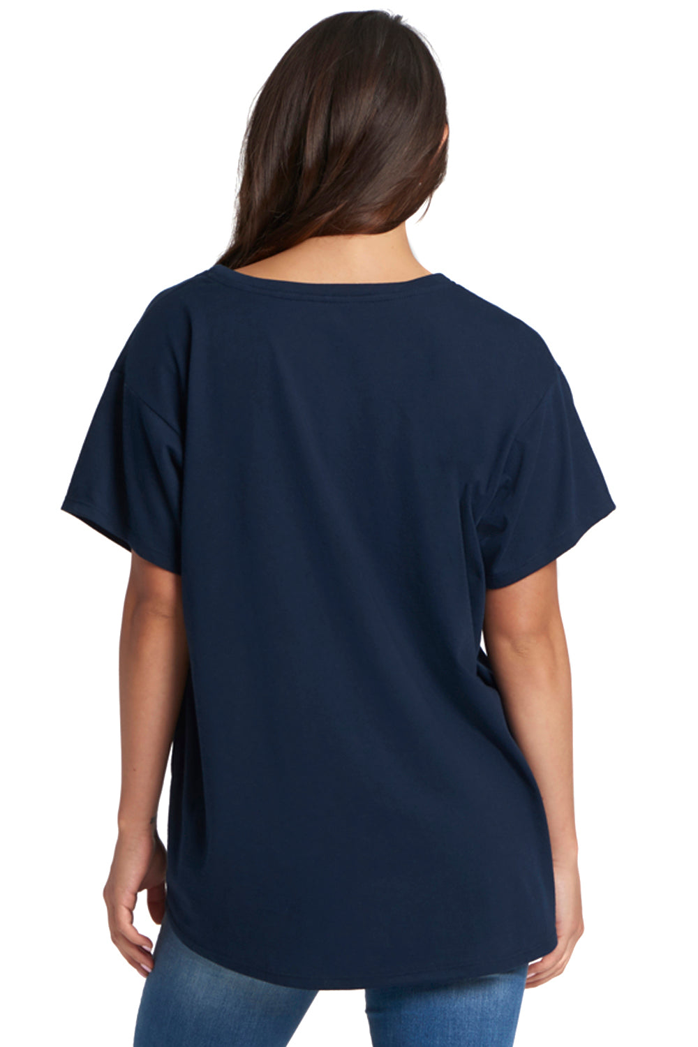 Next Level N1530 Womens Ideal Flow Short Sleeve Crewneck T-Shirt Navy Blue Back