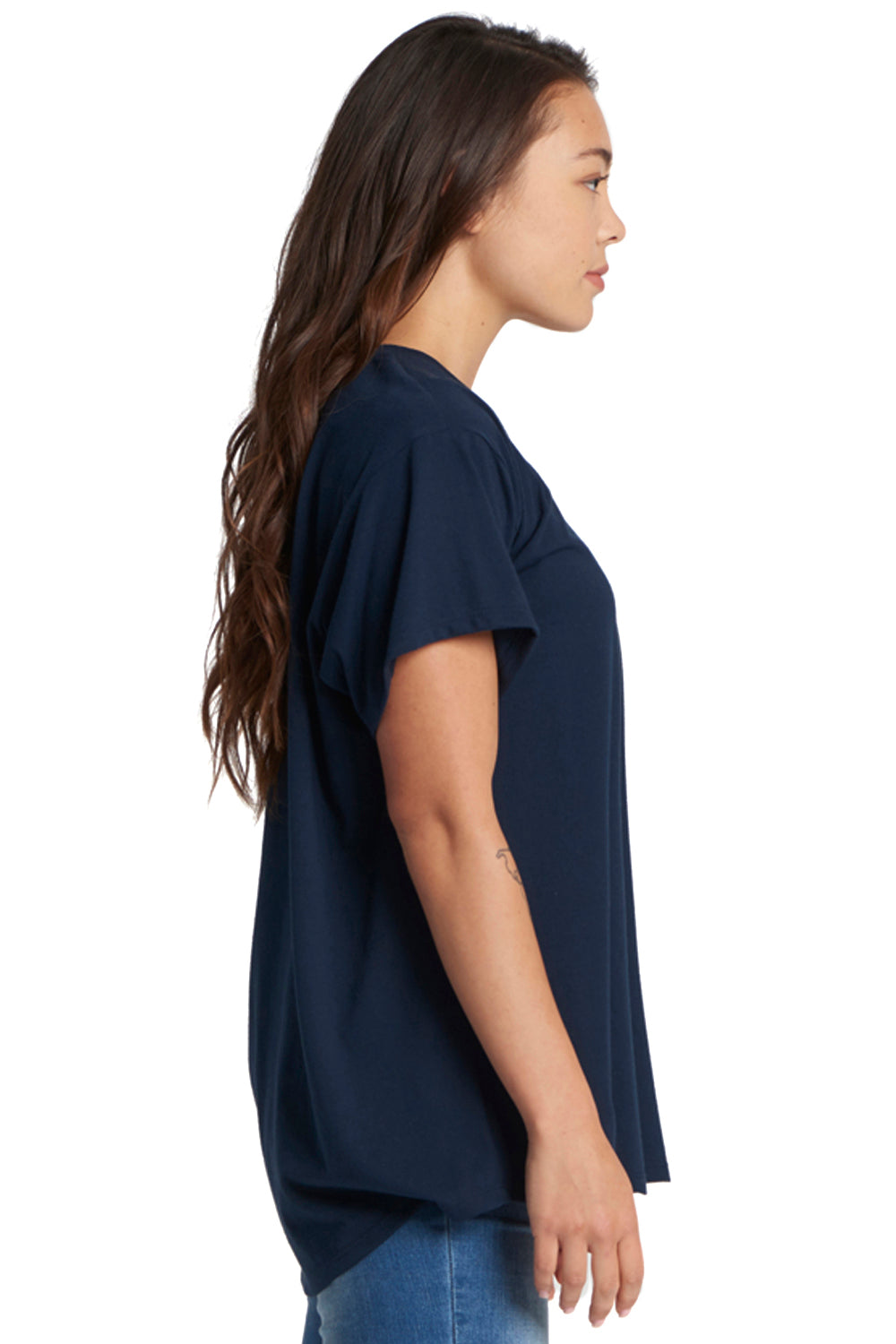 Next Level N1530 Womens Ideal Flow Short Sleeve Crewneck T-Shirt Navy Blue Side