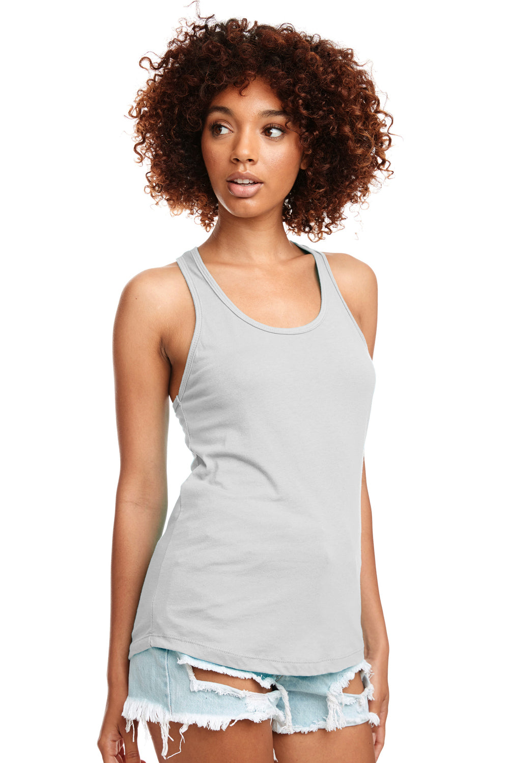 Next Level N1533 Womens Ideal Jersey Tank Top Silver Grey Front