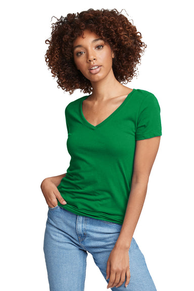 Next Level N1540 Womens Ideal Jersey Short Sleeve V-Neck T-Shirt Kelly Green Front