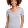Next Level Womens Ideal Jersey Short Sleeve V-Neck T-Shirt - Heather Grey