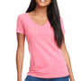 Next Level Womens Ideal Jersey Short Sleeve V-Neck T-Shirt - Hot Pink