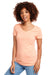 Next Level N1540 Womens Ideal Jersey Short Sleeve V-Neck T-Shirt Light Orange Front