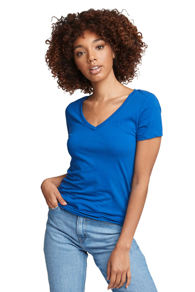 Next Level N1540 Womens Ideal Jersey Short Sleeve V-Neck T-Shirt Royal Blue Front