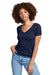 Next Level N1540 Womens Ideal Jersey Short Sleeve V-Neck T-Shirt Navy Blue Front