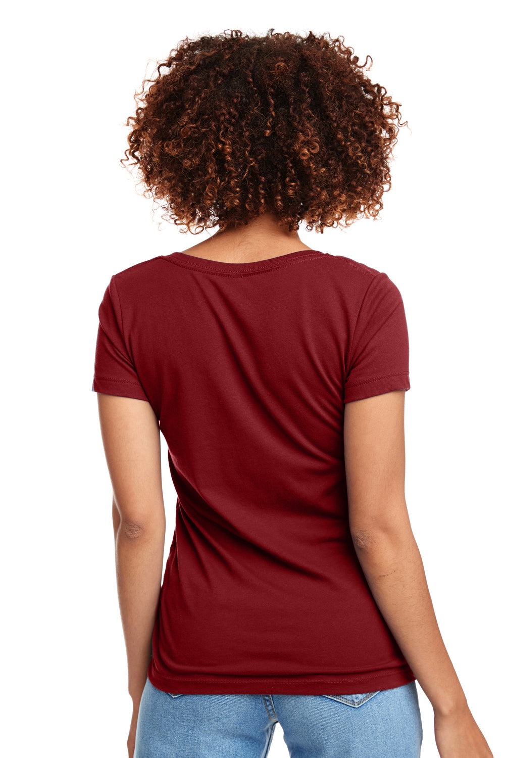 Next Level N1540 Womens Ideal Jersey Short Sleeve V-Neck T-Shirt Scarlet Red Back