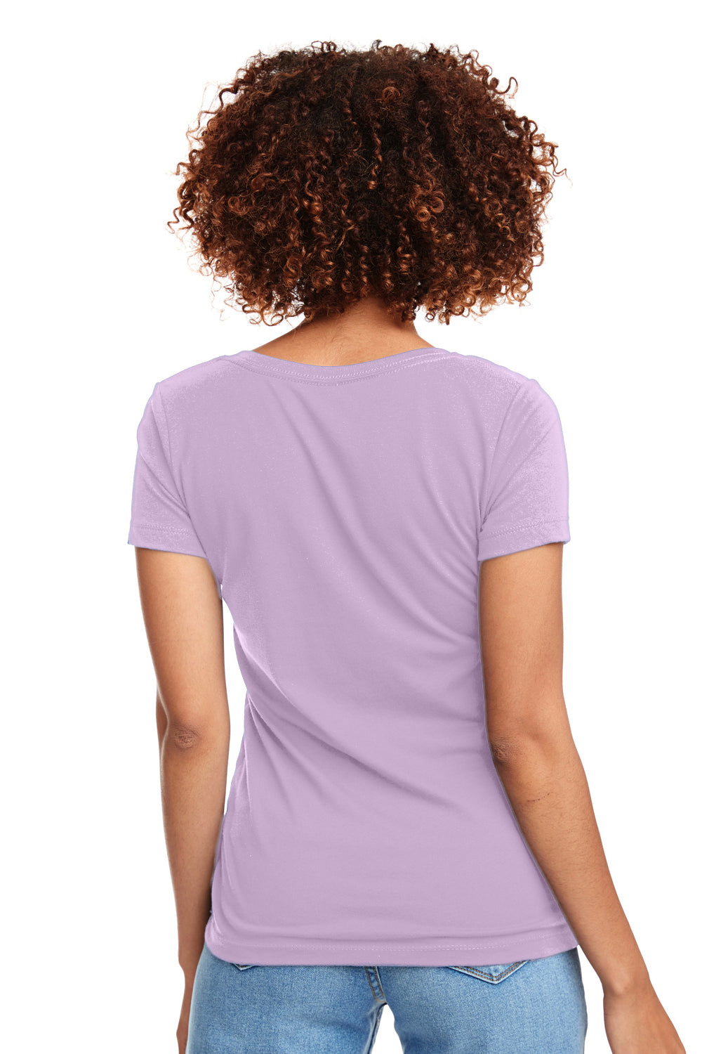 Next Level N1540 Womens Ideal Jersey Short Sleeve V-Neck T-Shirt Lilac Pink Back