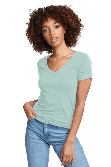 Next Level N1540 Womens Ideal Jersey Short Sleeve V-Neck T-Shirt Mint Green Front