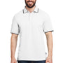 Nautica Mens Desk Short Sleeve Polo Shirt - White/Navy Blue